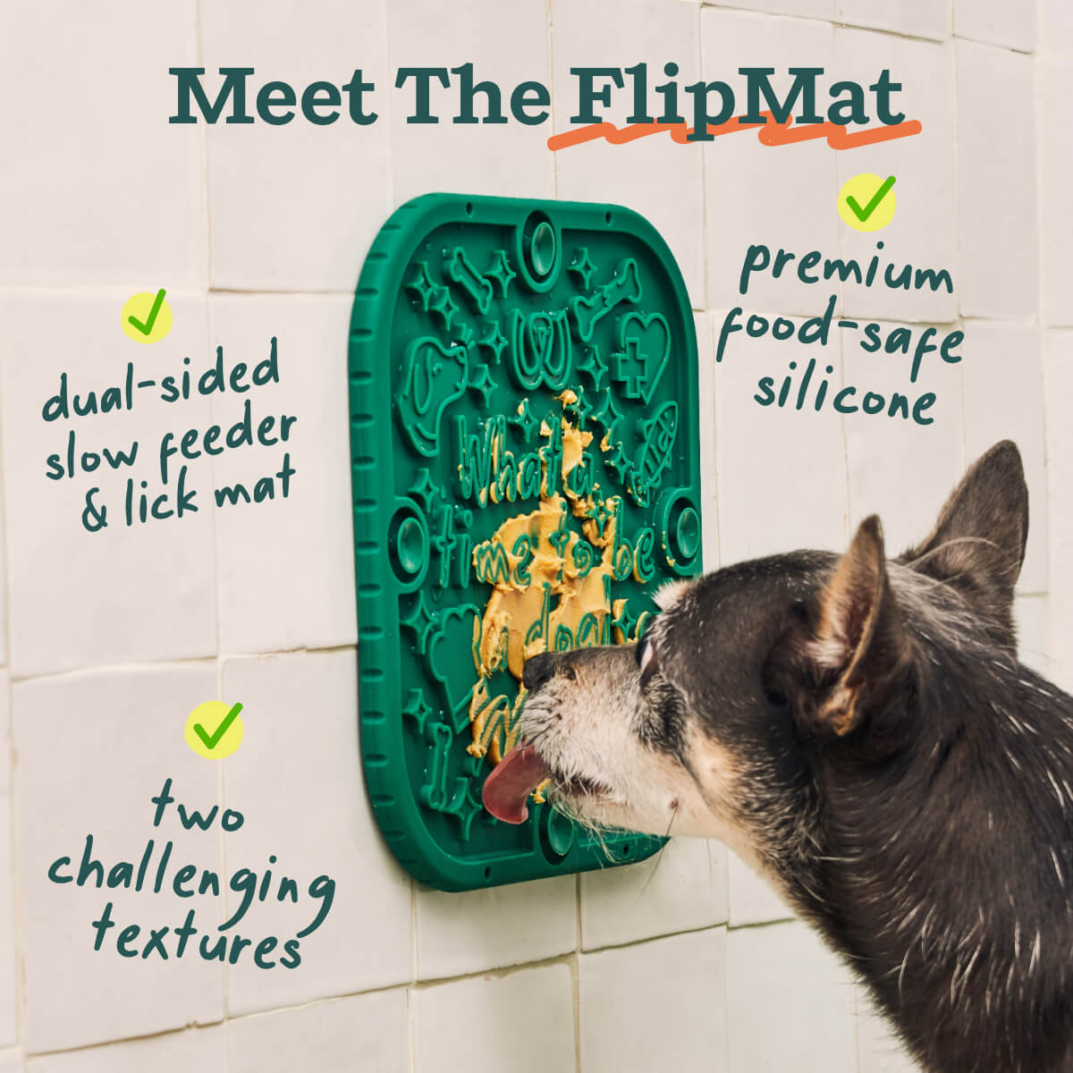 Woof FlipMat — Verde — imagen oficial 2